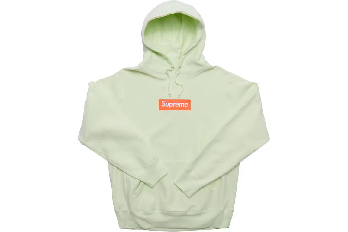Supreme Box Logo Hooded Sweatshirt (FW17) - Pale Lime